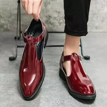 Мужские сандалии Мэри Джейн Танцевальная обувь Ортопедические сандалии Платье с кончиками крыльев Свадебный комфорт Стильные деловые кожаные пиджаки для выпускного вечера Туфли для мужчин EU: 38 чёрный