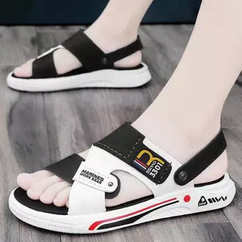 Мужские сандалии, мягкие, удобные, нескользящие, мужские туфли, высококачественные, плетеные, пляжные сандалии, мужские сандалии-гладиаторы, летняя повседневная обувь на плоской подошве 38 синий