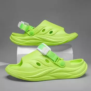 Мужские сандалии Мужская пляжная обувь Обувь для путешествий Мужские повседневные студенческие сандалии Уличная обувь Домашние тапочки Мужские 36-37 флуоресцентный зеленый