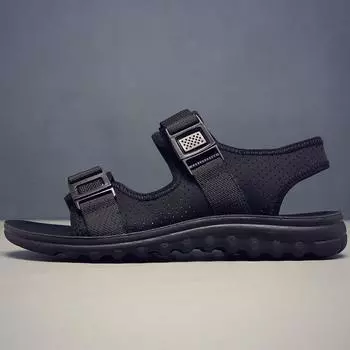 Мужские сандалии Мужские летние сандалии на платформе Спортивные, для отдыха на открытом воздухе Нескользящие, мягкие, дышащие мужские сандалии 6.5 чёрный