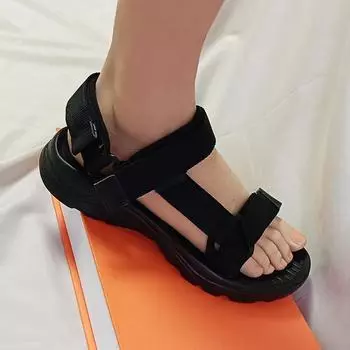 Мужские сандалии Нескользящие летние шлепанцы Пляжные тапочки для отдыха на природе Повседневная обувь Мужская обувь Водная обувь 46 чёрный