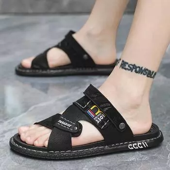 Мужские сандалии, новинка лета 2024 г., мужские сандалии двойного назначения для отдыха и вождения, для выхода на улицу 39