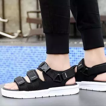 Мужские сандалии, новые летние повседневные сандалии, мужская трендовая спортивная пляжная обувь с пересечением границ, мужской стиль 39 белый