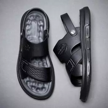 Мужские сандалии от производителя 2025 года, летние, новые, с мягкой подошвой, нескользящие, для вождения, двойного назначения, повседневные, пляжные тапочки 38