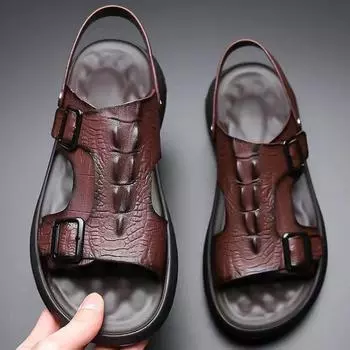 Мужские сандалии Пляжная обувь для мужчин Новый дизайн 2024 Пластиковая резина Оптовая продажа Роскошная дизайнерская мода Распродажа Нескользящая обувь для отдыха на природе 38