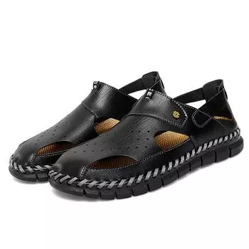 Мужские сандалии, повседневные тапочки, пляжные сандалии, обувь с дырочками 39 хаки