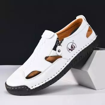 Мужские сандалии, прочная нескользящая обувь ручной работы, подходит для пляжей в помещении и на открытом воздухе 38 коричневый