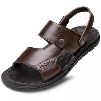 Мужские сандалии Распродажа летней обуви Мягкая подошва Нескользящие пляжные тапочки Мужские новые шлепанцы Повседневная верхняя одежда Сандалии sandalias hombre 38 чёрный