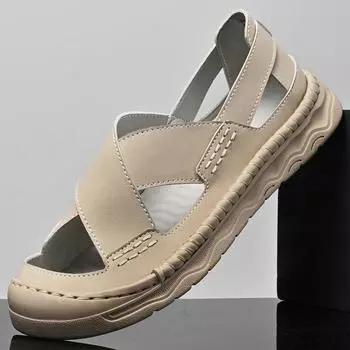 Мужские сандалии с пробковой стелькой в повседневном стиле 39 песочный