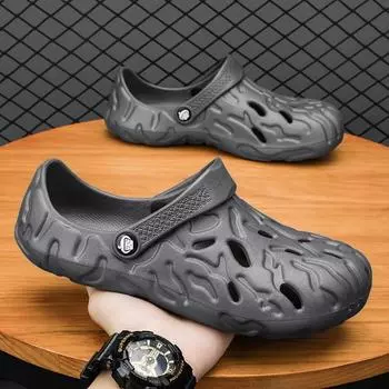 Мужские сандалии с закрытым носком и пряжкой, большие размеры 46-49, пляжные тапочки 45 белый