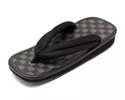 Мужские сандалии setta checkered black mesh rubber, размер 8, 3 см [Shiki], татами, стринги, подошва, Япония, 32 шт.-1, черный, см, минуты, 25,0~26,0 чёрный