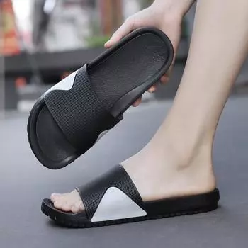 Мужские сандалии, шлепанцы, тапочки, пляжная обувь, повседневная обувь на плоской подошве, большие размеры EU:39 чёрный