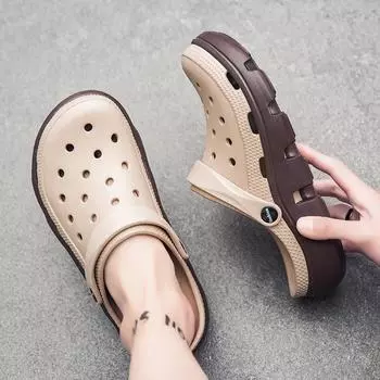 Мужские сандалии Тапочки Летняя мода Открытый Повседневный пляжный обувь Удобная демисезонная обувь 39 чёрный