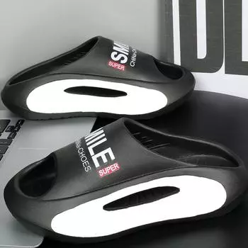 Мужские сандалии-тапочки, новые летние тапочки-кроссовки, женские шлепанцы на толстой платформе, мягкие домашние тапочки из ЭВА, повседневная пляжная обувь 36-37