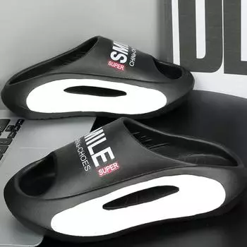 Мужские сандалии-тапочки, новые летние тапочки-кроссовки, женские шлепанцы на толстой платформе, мягкие домашние тапочки из ЭВА, повседневная пляжная обувь 36-37