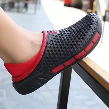 Мужские сандалии Удобные садовые сабо Мужская повседневная обувь Модные сандалии zuecos hombre Домашние мягкие тапочки hombre 40 чёрный