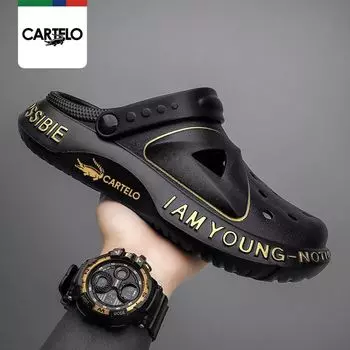 Мужские сандалии в нескользящей и износостойкой летней верхней одежде, мужские сандалии с повязкой на голову для пар, пляжная обувь с дырками 36