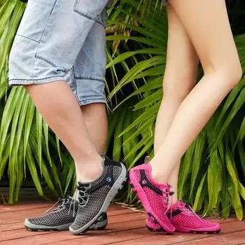 Мужские сандалии, женская спортивная обувь без шнуровки, дышащая быстросохнущая обувь на плоской подошве, обувь для воды 36 синий