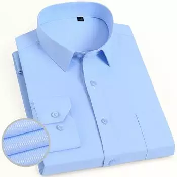 Мужские саржевые официальные рубашки с длинным рукавом, однотонные деловые мужские классические рубашки, белые классические рубашки повседневного кроя S