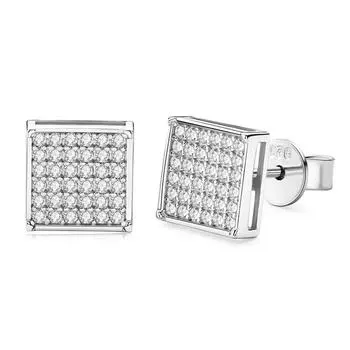 Мужские серьги-гвоздики D цвета, квадратные серьги-гвоздики с муассанитом для женщин и мужчин, трендовые ювелирные изделия из стерлингового серебра 925 пробы для мальчиков