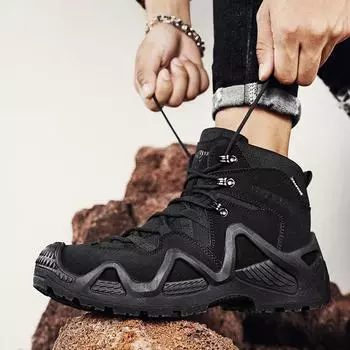 Мужские серые пустынные ботинки Chakkas, повседневные походные ботинки, черные кроссовки, студенческие скейтбордические туфли больших размеров с высоким верхом EU: 39 чёрный