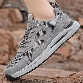 Мужские сетчатые дышащие кроссовки летняя мужская обувь модные повседневные кроссовки для бега на открытом воздухе универсальные кожаные кроссовки для бега 39