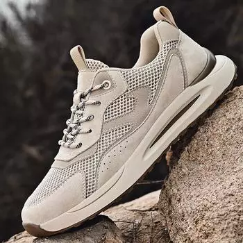 Мужские сетчатые дышащие кроссовки летняя мужская обувь модные повседневные кроссовки для бега на открытом воздухе универсальные кожаные кроссовки для бега 39