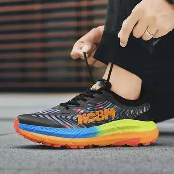 Мужские сетчатые кроссовки 2025 года: Кроссовки для бега на открытом воздухе с толстой подошвой большого размера 45