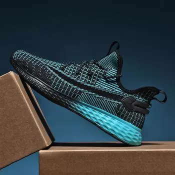 Мужские сетчатые кроссовки Flying Weave Sports Shoes Дышащие удобные кроссовки для бега на открытом воздухе Мужская универсальная легкая спортивная обувь 36