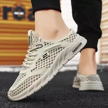 Мужские сетчатые кроссовки Легкие слипоны Сетчатые кроссовки Дышащая повседневная обувь Удобные мокасины Мужские теннисные летние туфли 39 синий