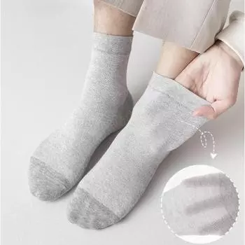 Мужские сетчатые носки большого размера, однотонные, удлиненные, увеличенные, тонкие, дышащие, средней длины one size чёрный