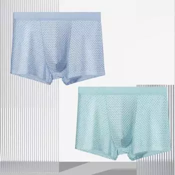 Мужские сетчатые шорты из ледяного шелка, трусы со средней посадкой, эластичный пояс, бесшовные трусики, дышащая сетка, облегающее нижнее белье XL темно-серого