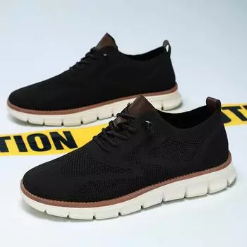 Мужские сетчатые трикотажные кроссовки спортивная обувь 40 кофейный