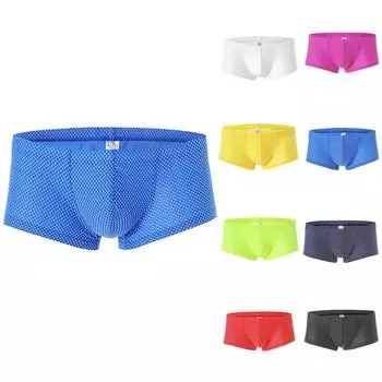 Мужские сетчатые трусы-боксеры, мужское нижнее белье, дышащие мягкие трусы L чёрный