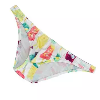 Мужские сетчатые трусы с Т-образной спинкой, сексуальной заниженной талией и принтом XL