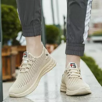 Мужские сетчатые туфли, легкие, удобные, кроссовки, модные, туфли на плоской подошве, мокасины 44 чёрный