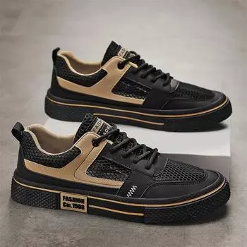 Мужские сетчатые вулканизированные туфли Весенняя новая мода Спортивный тренд Универсальные удобные повседневные спортивные кроссовки Низкая спортивная обувь 39