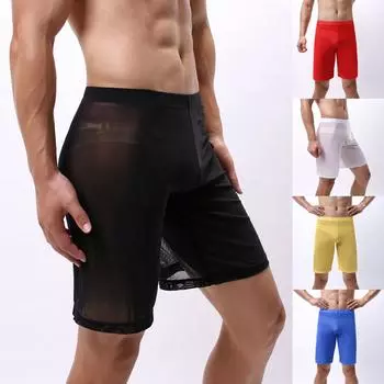 Мужские сексуальные цветные сетчатые брюки, сексуальное супертонкое дышащее нижнее белье M