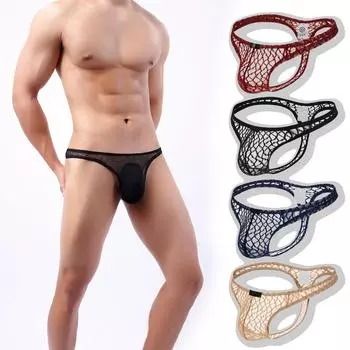 Мужские сексуальные кружевные стринги, эротические трусы, мужские дышащие трусы, футболки L