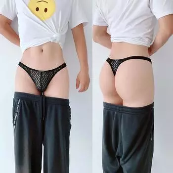 Мужские сексуальные кружевные стринги с Т-образной спинкой, мужские треугольные шорты, сексуальное нижнее белье, мужское дышащее нижнее белье M