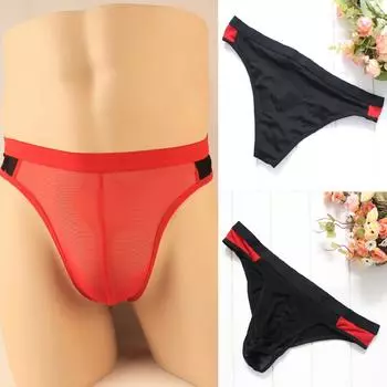 Мужские сексуальные микросетки, мягкое дышащее нижнее белье, трусы-бикини, прозрачные Free