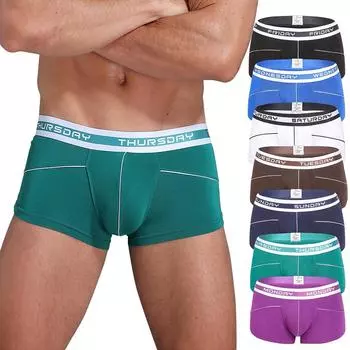 Мужские сексуальные модные трусики, шорты, трусики, мягкое и дышащее нижнее белье, трусики L чёрный