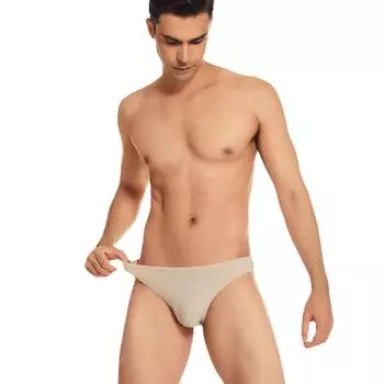 Мужские сексуальные нейлоновые ребристые эластичные трусы с заниженной талией XL