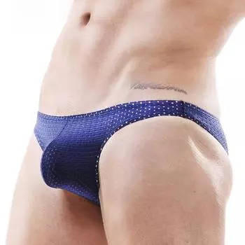 Мужские сексуальные прозрачные сетчатые трусы - дышащие треугольные шорты Ice Silk L