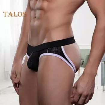 Мужские сексуальные стринги с низкой посадкой, цветные, U-образные, выпуклые, с широким поясом, удобные, домашние трусики для сна S