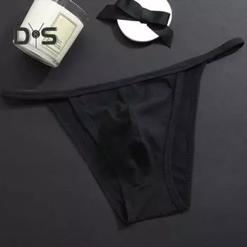 Мужские сексуальные стринги, сексуальные трусы с низкой талией и U-образной сумкой, однотонное эластичное нижнее белье, дышащие трусики, повседневная одежда M
