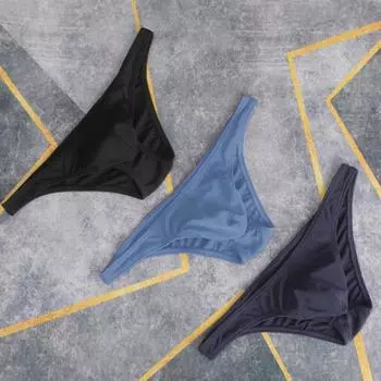 Мужские сексуальные стринги, сексуальные трусы с низкой талией и U-образной цветной сумкой, однотонные трусы, эластичное нижнее белье, дышащие трусики, повседневная одежда L