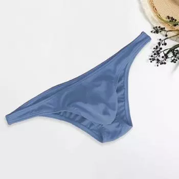 Мужские сексуальные стринги, сексуальные трусы с низкой талией и U-образной сумкой, однотонное эластичное нижнее белье, дышащие трусики, повседневная одежда L