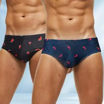 Мужские сексуальные треугольные плавки со средней талией из Европы и США, анти-смущающие плавки с чашкой, треугольные мужские плавки 3XL