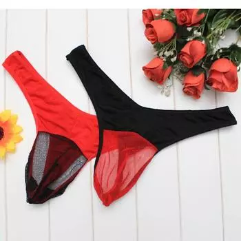 Мужские сексуальные трусы из микросетки, мягкое дышащее нижнее белье, прозрачное Free